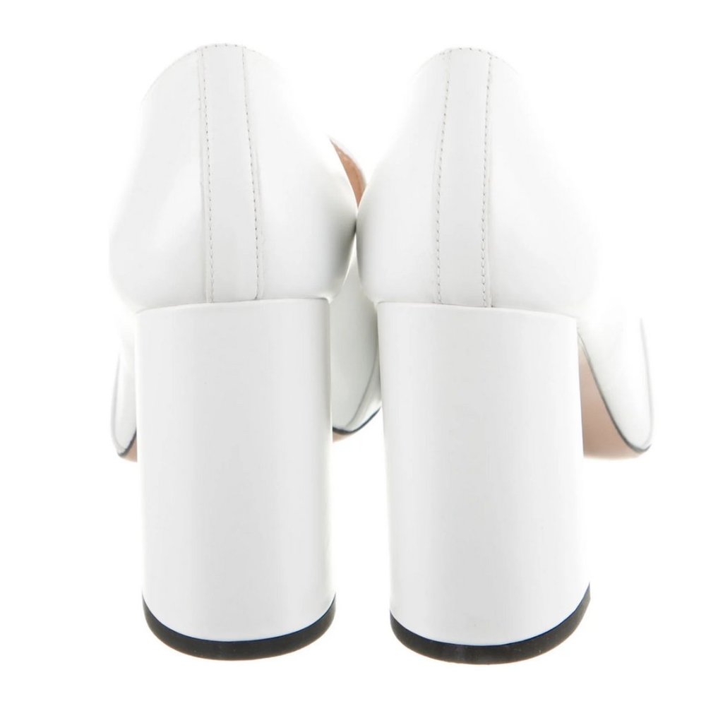 NWT Lewit High Heel Loafers White Leather size 9.5/39.5 - Picture 4 of 5